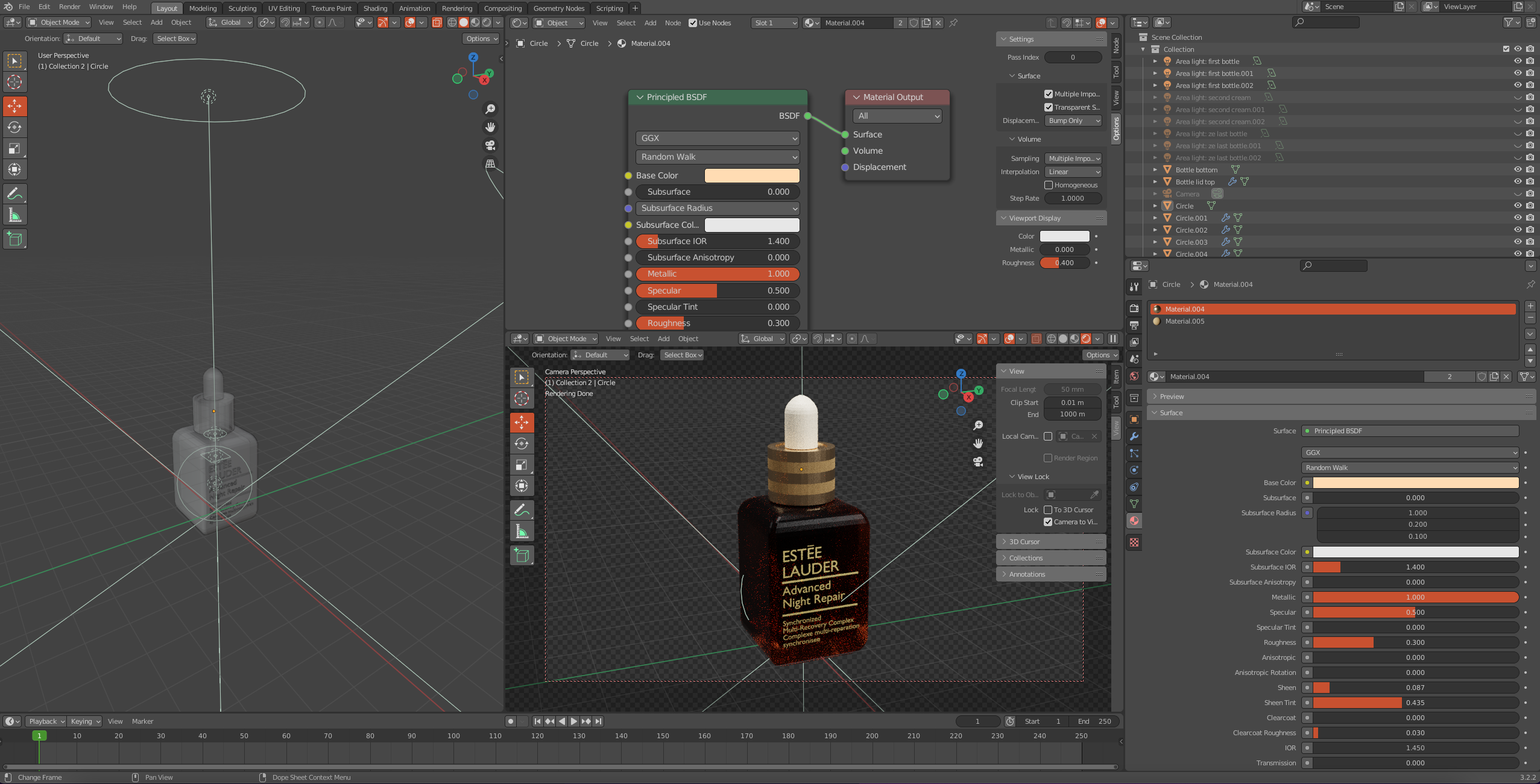 Modeling and texturing an Estée Lauder product in Blender