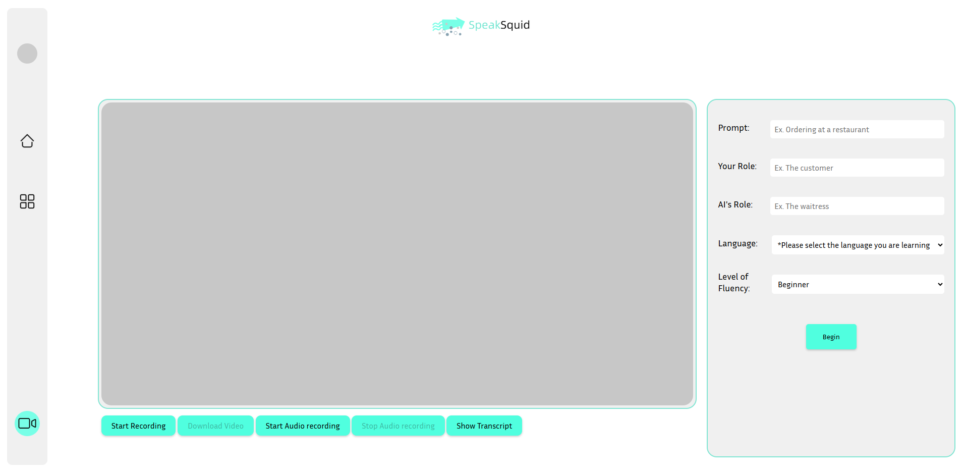 Speak Squid custom conversation interface