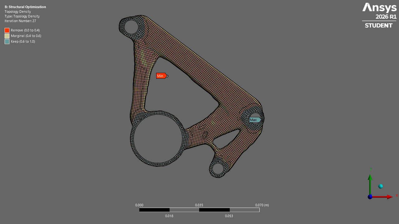 Front blank bellcrank topology optimization