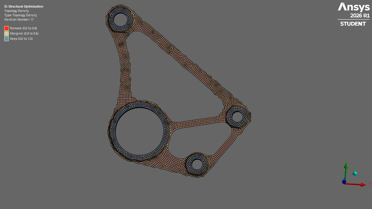 Front cut bellcrank topology optimization