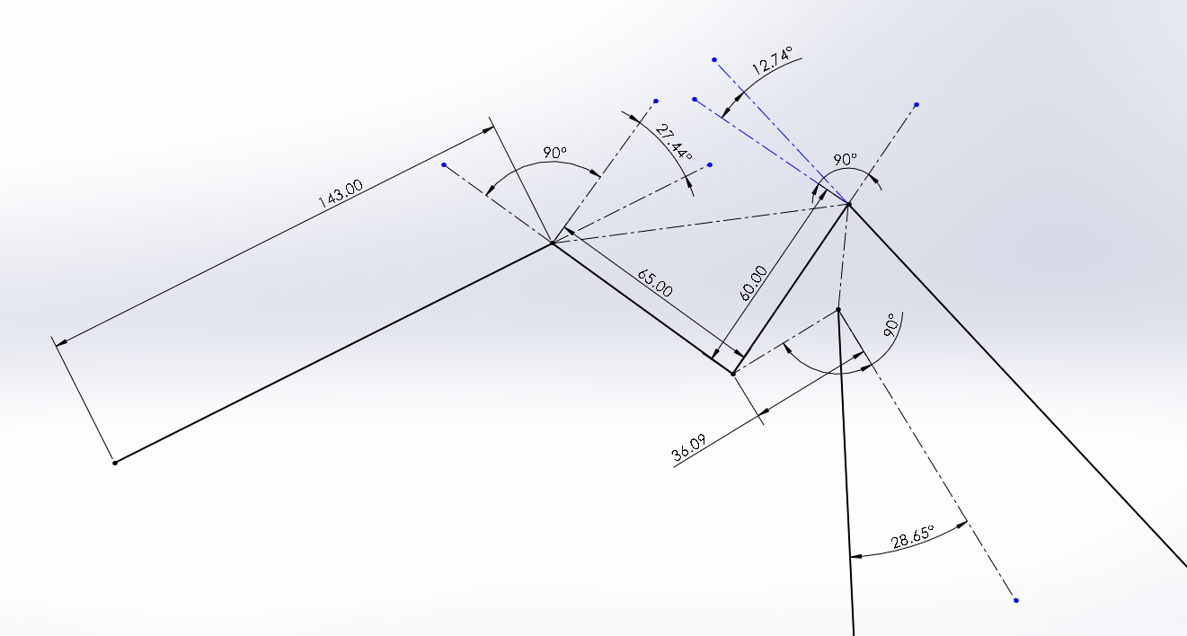 Rear bellcrank CAD measurements