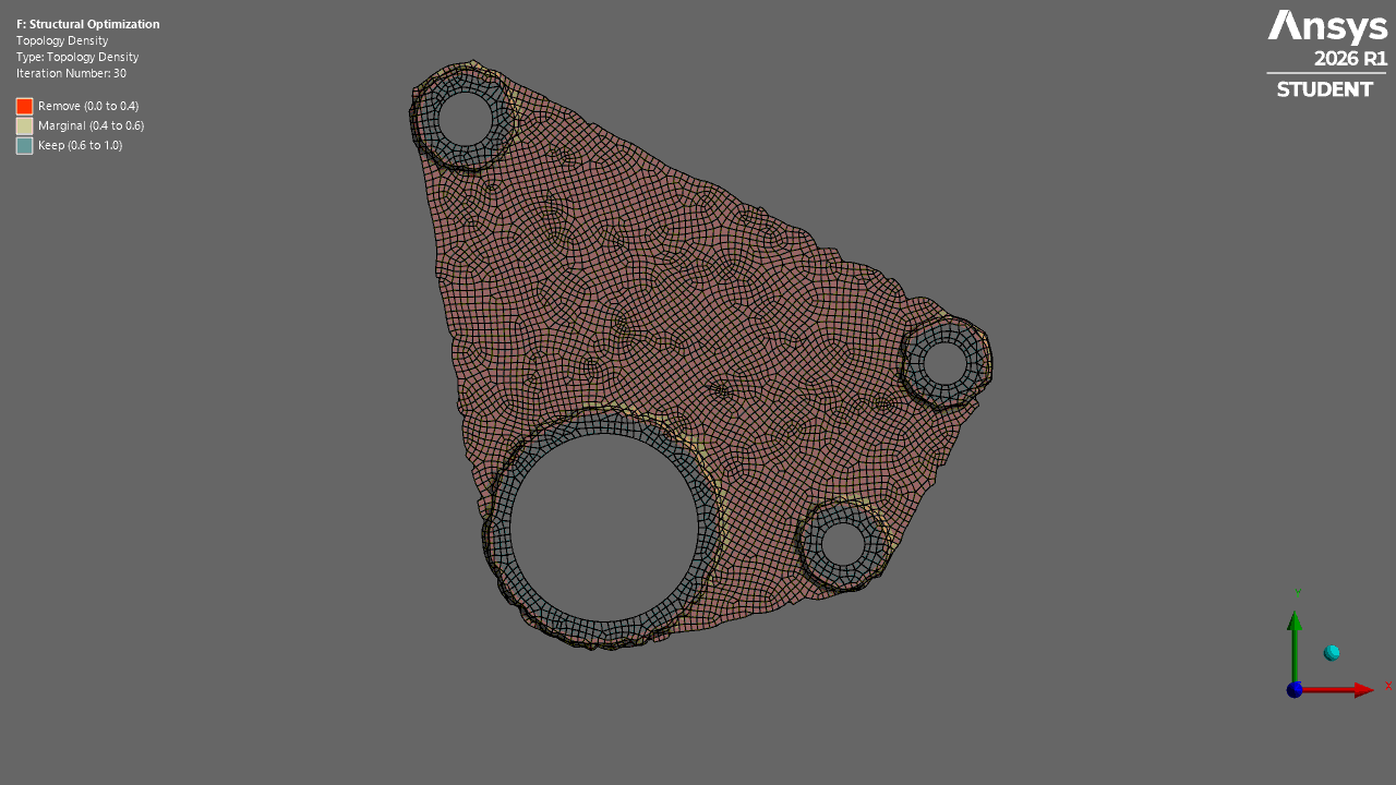 Rear blank bellcrank topology optimization