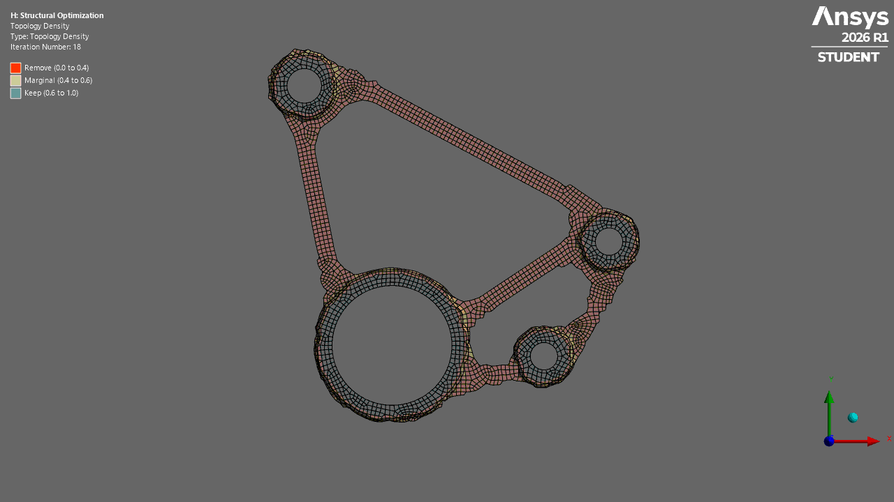 Rear cut bellcrank topology optimization