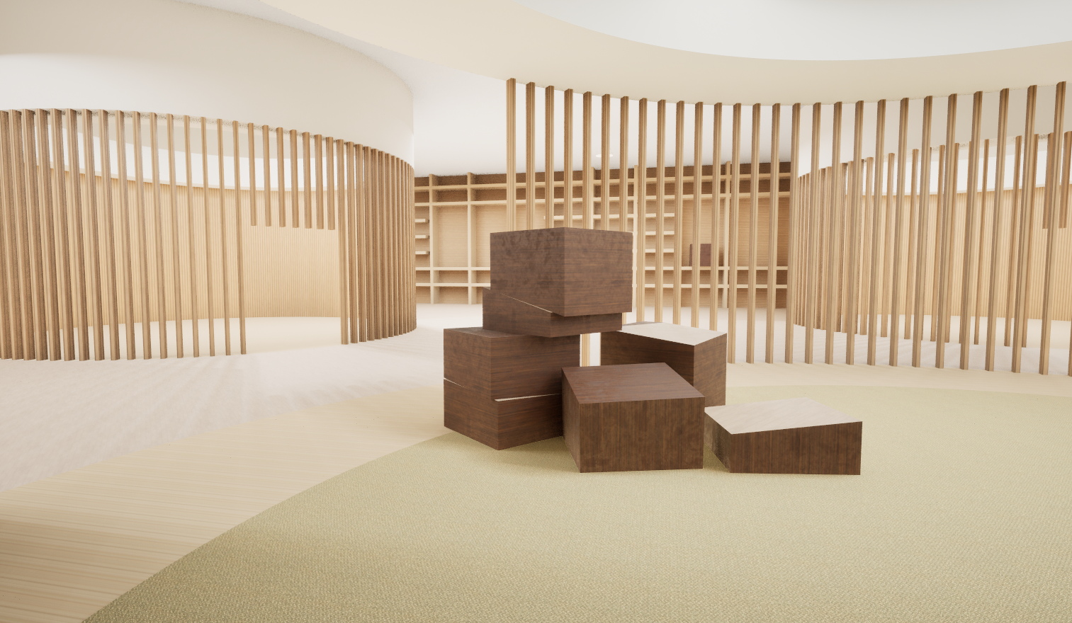 Sliced materials in the Virtual Reality Makerspace